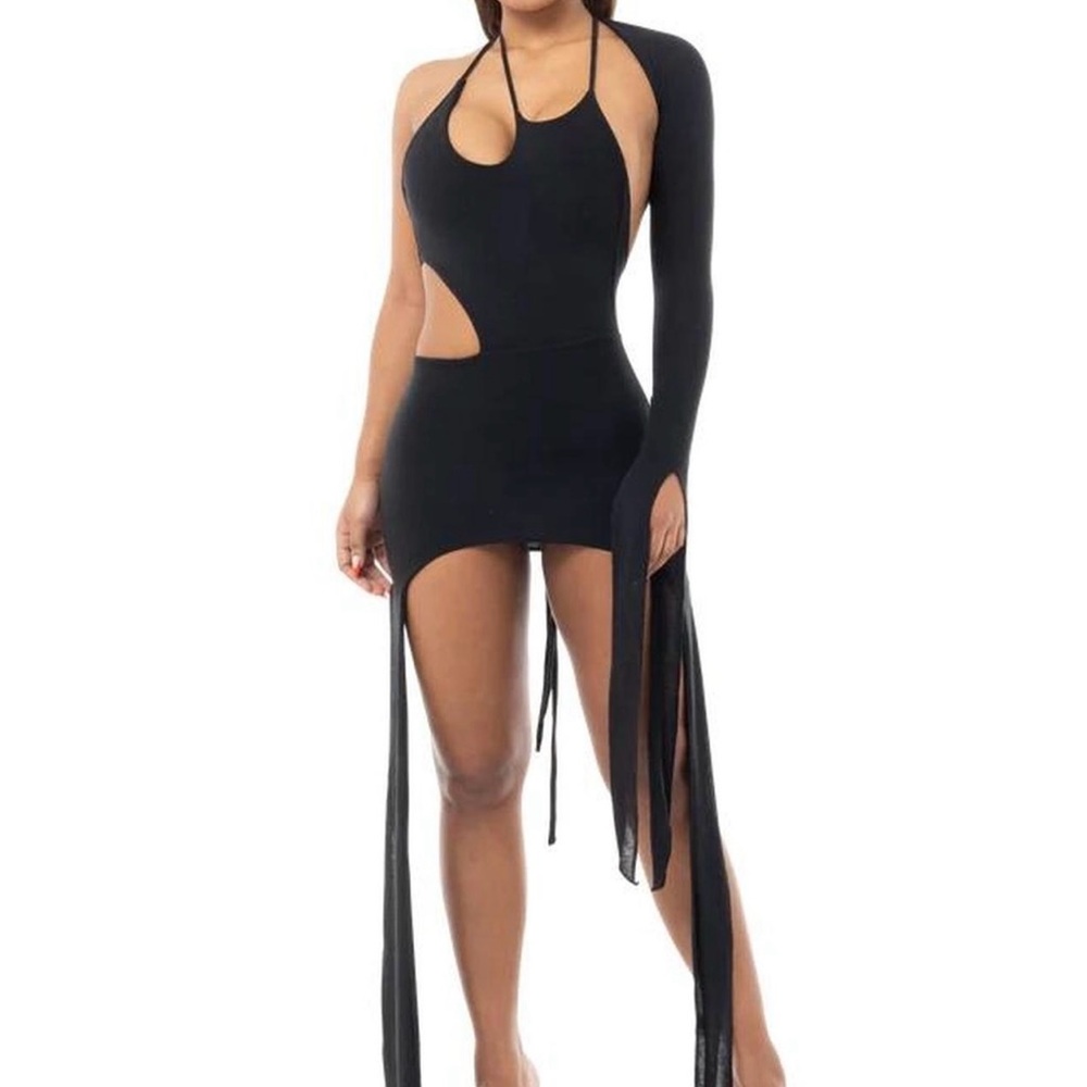 Coucoo Black Asymmetrical Dress